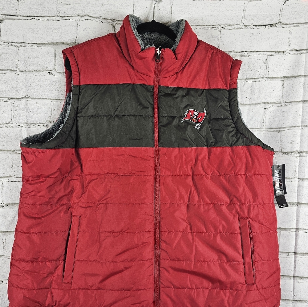 Red and Black Puffer Vest